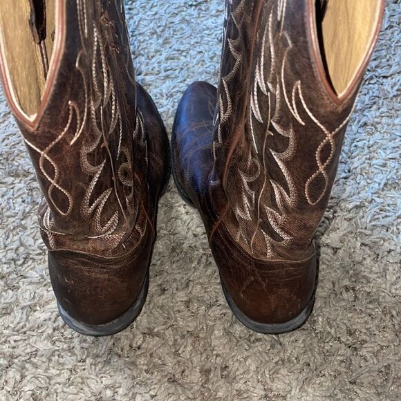 Shyanne Classic Western Cowboy Boots Oiled Leather Dark Brown - Picture 5 of 12